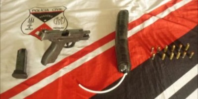  Vilhena - Polícia Civil apreende artefato explosivo e uma arma de uso exclusivo das forças de segurança