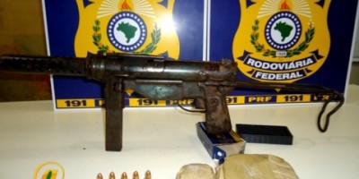PRF/RO apreende adolescente de 15 anos com metralhadora