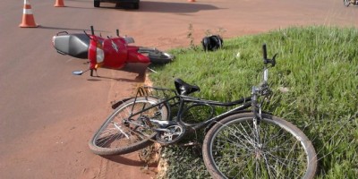Rolim de Moura –  Motociclista se envolve em acidente de trânsito com ciclista.