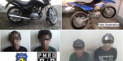 Pimenta Bueno :Radiopatrulha de Pimenta Bueno recupera duas motocicletas furtadas e apreende três menores infratores que cometeram os furtos 