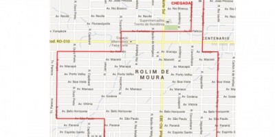 Rolim de Moura –  Trajeto do passeio ciclístico realizado pelo Corpo de Bombeiros
