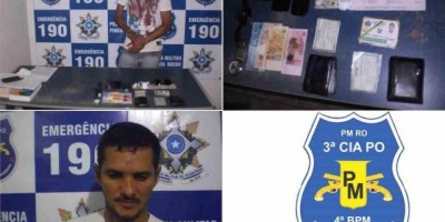 Pimenta Bueno :Traficante vindo de Cacoal é preso com drogas em Pimenta Bueno