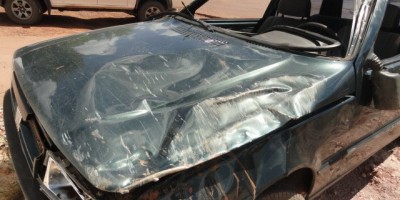 Novo Horizonte -  Veículo furtado em Rolim de Moura é encontrado capotado na linha 152