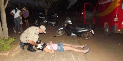 Rolim de Moura –  Motociclista sofre queda no centro da cidade