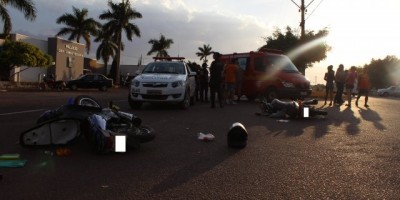 Rolim de Moura – Acidente de trânsito em frente a Câmara Municipal deixa dois feridos