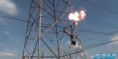 Paraná - Homem se joga de torre em Cascavel no PR; Cenas fortes ( VÌDEO)