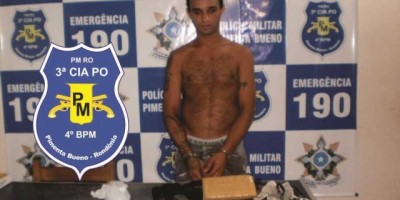 Pimenta Bueno :Polícia Militar prende traficante com cerca de 1 kg de maconha 
