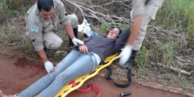 Rolim de Moura –  Motociclista sofre queda na Avenida 07 de Setembro