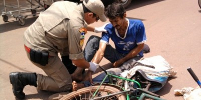 Rolim de Moura –  Caminhão se choca contra ciclista no centro da cidade