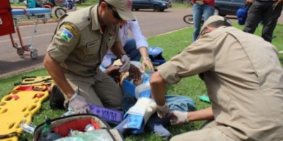 Rolim de Moura –  Motociclista fratura perna em acidente de trânsito