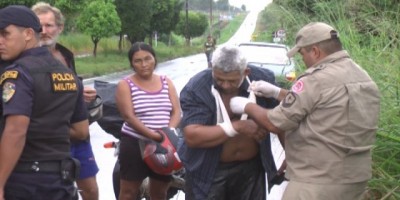 Rolim de Moura –  Motociclista sofre queda na saída da cidade