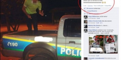 Ariquemes - Jovem desafia a Polícia Militar de Rondônia, publicando foto em Facebook onde fez pose em cima de viatura e chamou PM’s de “vermes”