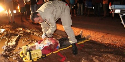 Rolim de Moura –  Barro na pista provoca queda de motociclista