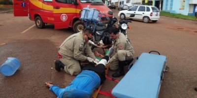 Rolim de Moura –  Entregador de água fica ferido em acidente de trânsito 