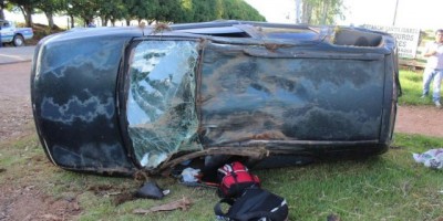 Rolim de Moura –  Capotamento de veículo na RO-383