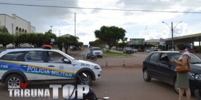 Rolim de Moura –  Acidente no centro com carro e moto