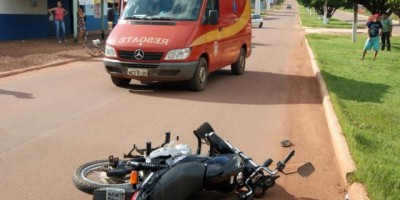 Rolim de Moura –  Motociclista fica ferido após sofrer queda na Av. Norte Sul