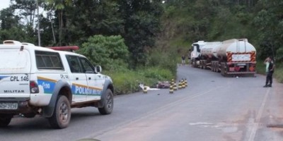 Nova Brasilândia – Motociclista perde a vida em grave acidente de trânsito, após se chocar contra Carreta 
