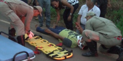 Rolim de Moura –  Motociclista bate em porco e acaba sofrendo queda na RO-010