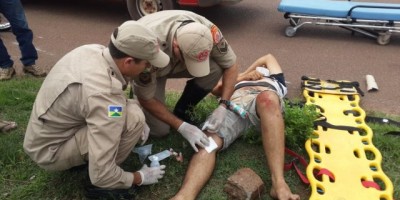 Rolim de Moura –  Motociclista fica ferido após se chocar contra automóvel 