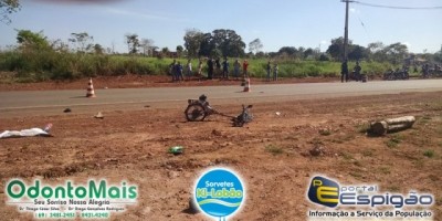 Espigão do Oeste - Idoso conduzindo uma bicicleta elétrica morre na hora ao ser atingido em cheio por caminhonete - Vídeo do flagrante