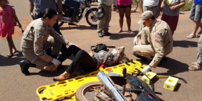 Rolim de Moura -  Acidente de trânsito deixa motociclista ferida