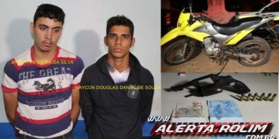 Rolim de Moura – Dupla de assaltantes de Cacoal praticam roubo a mão armada de motocicleta, mas após intensa perseguição acabam presos pela PM