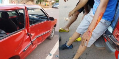 Rolim de Moura –  Carro avança via preferencial e ocasiona acidente, duas pessoas ficaram feridas