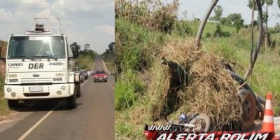 Rolim de Moura – Carretinha de caminhão se desprende na RO-010 próximo a Novo Horizonte e acerta motociclista que fica ferido