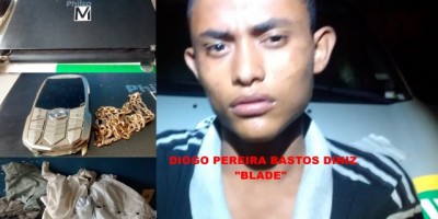 Rolim de Moura – “Blade” é preso novamente pela PM, após ter furtado duas residências