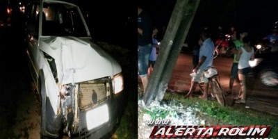 Rolim de Moura – Motorista perde o controle da direção, colide e derruba poste de energia 