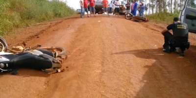 Corumbiara - Colisão entre duas motos deixa um morto e dois feridos