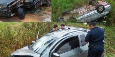 Nova Brasilândia – Três veículos se envolvem em acidente na curva da lh 140