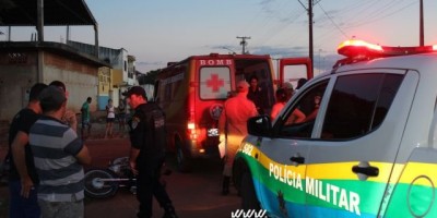 Rolim de Moura - Acidente de trânsito entre dois motociclistas deixa mulher ferida no bairro Beira Rio