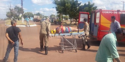 Rolim de Moura -  Colisão entre moto e carro deixa uma pessoa ferida 