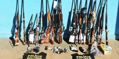 Alta Floresta - Armas apreendidas pela policia militar e policia civil seguem para destruição