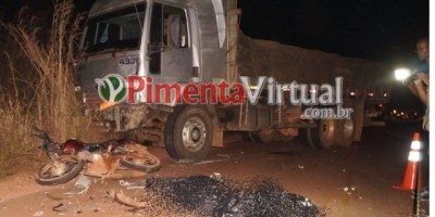 Pimenta Bueno - Colisão entre motocicleta e caminhão deixa vítima fatal na RO-010