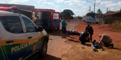 Rolim de Moura -  Colisão entre carro e moto resulta em uma pessoa ferida 