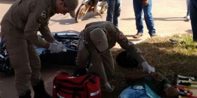 Rolim de Moura -  Colisão entre caminhão e moto resulta em uma pessoa ferida 