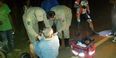 Rolim de Moura - Idoso fica ferido após se chocar contra ciclista
