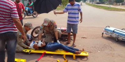 Rolim de Moura -  Acidente de trânsito envolvendo moto e caminhonete deixa uma pessoa ferida  - Vídeo