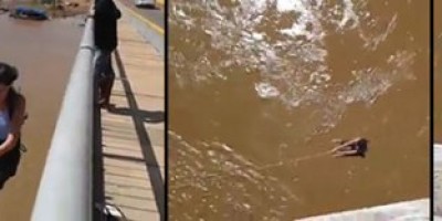 Porto Velho - Bombeiro alerta para o risco de saltar sobre ponte do rio Madeira - Vídeo