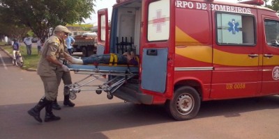 Rolim de Moura -  Colisão entre moto e carro resulta em motociclista ferido