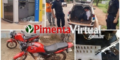Bandidos explodem caixa eletrônico e na fuga trocam tiros com a Polícia em Pimenta Bueno