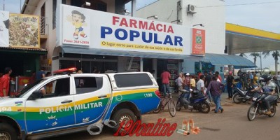 Alta Floresta - Tentativa de roubo em farmacia, um dos agentes foi baleado