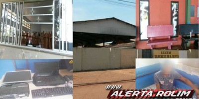 Rolim de Moura – Escola é alvo de vandalismo e furto; um menor foi apreendido e objetos furtados foram recuperados pela PM