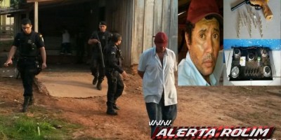 Rolim de Moura – Após denúncia anônima, homem é preso em “Boca de fumo” pela PM com arma de fogo e várias munições