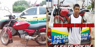 Rolim de Moura – Moto furtada é recuperada e um suspeito é preso pela PM