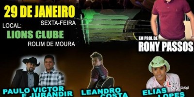 Mais um evento solidário busca arrecadar dinheiro para o cantor Rony Passos