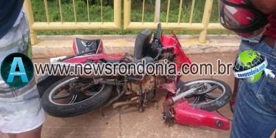 Porto Velho - Acidente na ponte do rio madeira deixa condutor de motocicleta com perna dilacerada